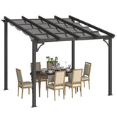 AECOJOY 10' x 8' Gazebo for Patio, Retractable Pergola with Adjustable Sun Shade Canopy Roof