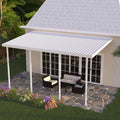 Integra 20 ft. x 10 ft. White Aluminum Attached Solid Patio Cover with 4 Posts (20 lbs. Live Load)